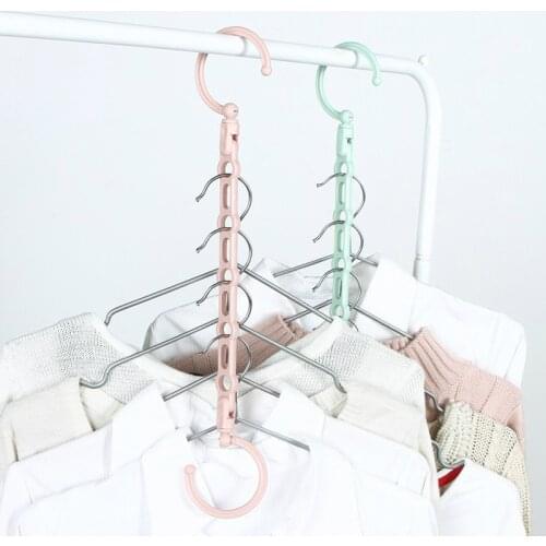 Space Saving coat Hanger cabide Windproof clothes hanger Folding Rotating Hook Closet storage organizer hangers Home Tools