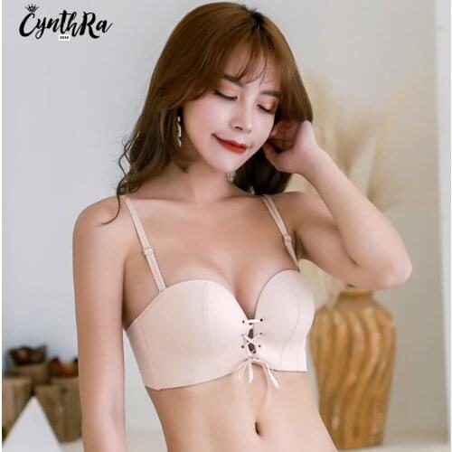 CYNTHRA Bra Set Ladies Sexy Skin-Friendly Strapless Wireless Seamless Bras And Panties Underwear Lingerie Set For Women