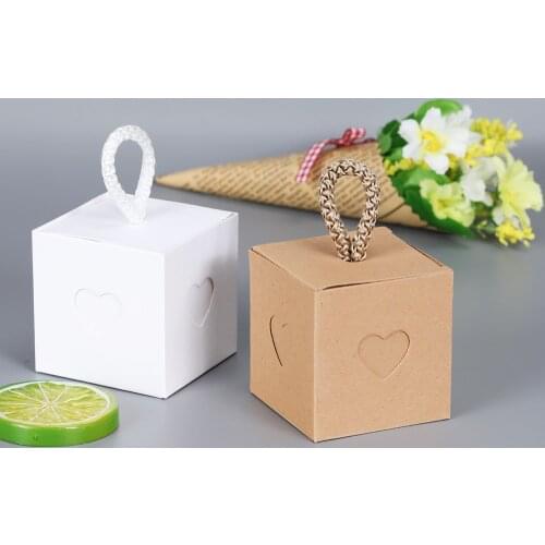 10pcs Window White Or Brown Box Packaging Box Candy Wedding Exquisite Display Box Wedding Favors And Gifts Kraft Paper Gift Box