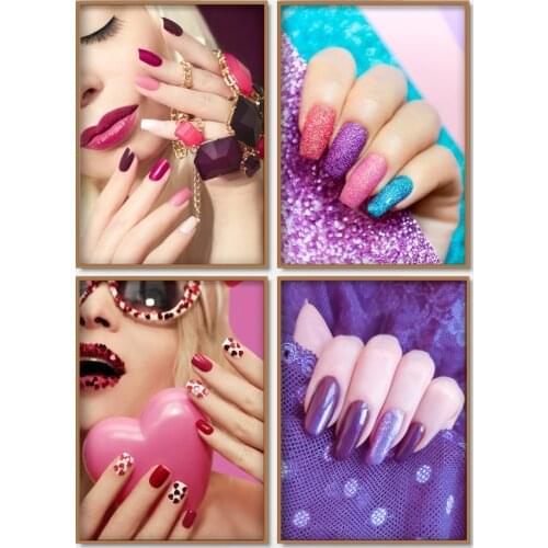 Nail Fashion Salon Colorful Wall Art 5D DIY Diamond Painting Posters And Prints Modern Wall Pictures Cosmetics Beauty Shop Decor