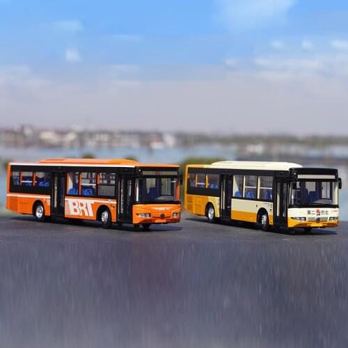Diecast 1:42 Yutong Bus ZK6128HG Guangzhou Bus Alloy Car Model Collection Decoration Souvenir Ornaments Display Gift Toy
