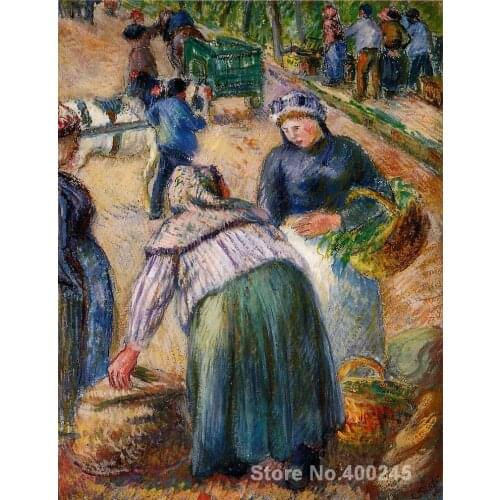 Oil painting Landscape Potato Market, Boulevard des Fosses, Pontoise Camille Pissarro artworks Hand-painted High quality