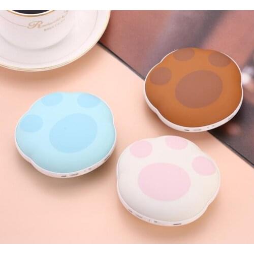 Cute Mini Cat Claw Electric Hand Warmer 5000mAh USB Charging Power Portable Winter Warm Device Multipurpose Rechargeable 19QE