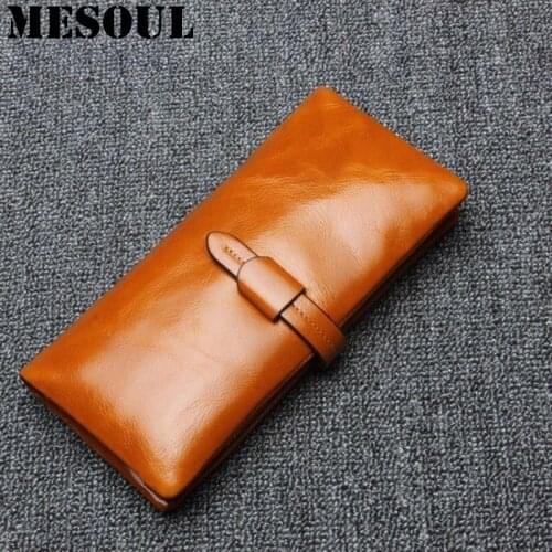 Womens Fashion Genuine Leather Wallets Long Coin Purse Credit Card Clutch Holder Bag Men Money Bag Bolsa 4 Color Free Shipping