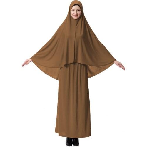 Ramadan Muslim Prayer Garment 2Pecs Sets Women Khimar Abaya Long Hijab Skirt Full Cover Islamic Ropa Burka Niqab Jilbab Dress