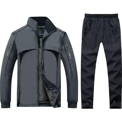 Mens Sets 5XL Outerwear Warm Running Mens Wear Autumn Sportswear Streetwear Two-piece Suite Casual Couple Coat Leisure