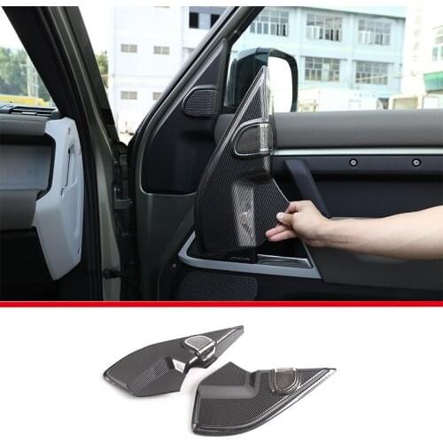 For Land Rover New Defender 110 20-21 ABS Carbon Fiber Front door A-pillar Horn Cover all-inclusive decorative Cover auto parts