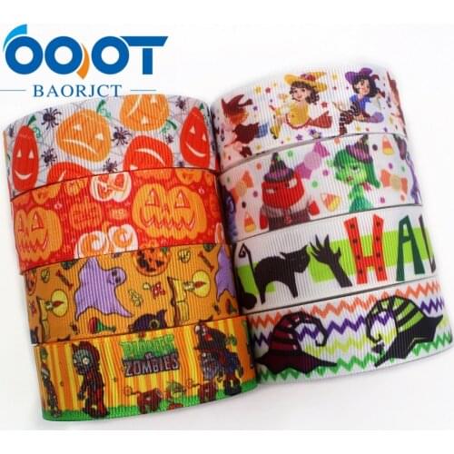 OOOT BAORJCT I-191004-2340,22mm,10yards Halloween series Cartoon grosgrain ribbons,Holiday decoration,DIY handmade materials