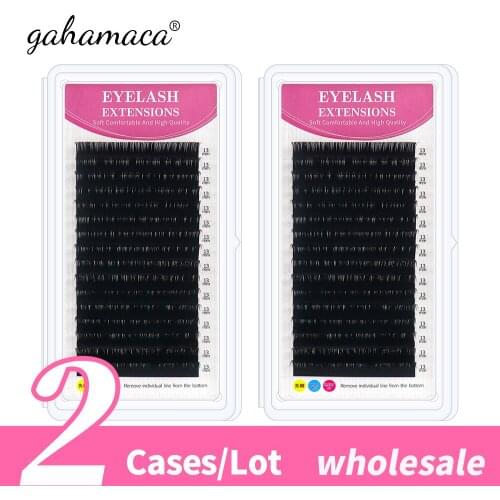 GAHAMACA wholesale bulk sale 2 cases/lot High quality mink eyelash extension individual eyelashes make up tools beauty