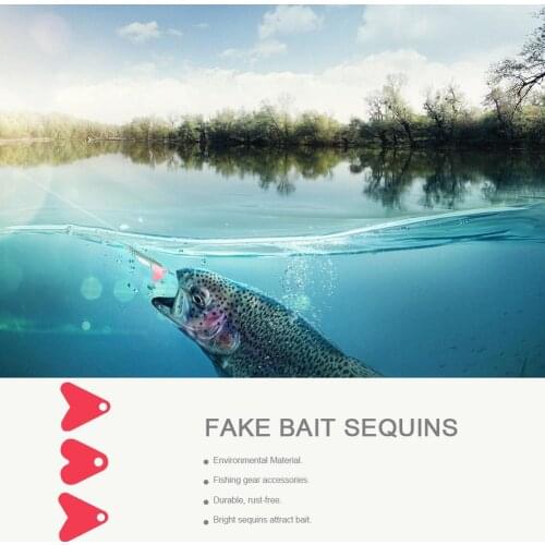 15/17/22mm 100pcs Plastic Fish-Tail Shaped Sequin Red Heart Tablets Artificial Fishing Bait Sequins Angling Tackle Supplies