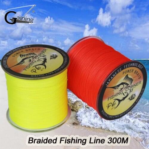 Braided Fishing Line 300M 4 Strands Multi Color Super Strong Japan Multifilament PE Braid Line 6lbs To 140lbs for Fishing