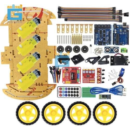 4WD Bluetooth Controlled Smart Robot Car Motor Multifunction UNO R3 Starter Kit Robotics Car motor kit