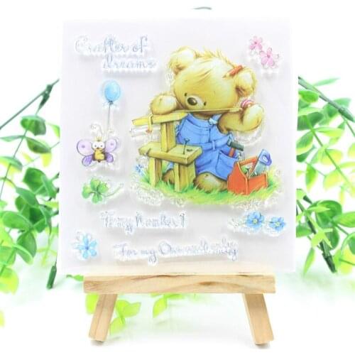 Bear Transparent Clear Silicone Stamps for DIY Scrapbooking/Card Making/Kids Fun Decoration Supplies