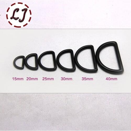 20pcs/lot 1'' 1-1/2" 2'' Plastic Black D type Buckles Square Rectangle Backpack Straps luggage Bags backpack buckles