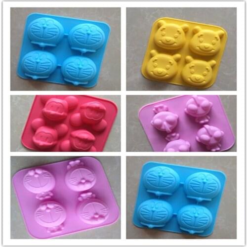 Silicone Cake Mold Mickey Shape Chocolate Cake Trays Fondant Moulds Jelly Cupcake Brownie Molds for Kitchen Baking Decoration