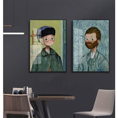 Nordic Minimalist Q Version Poster Famous Paintings Home Decoration Living Room Sofa Bedroom Frameless Art Printing Paintings