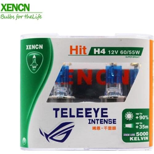 XENCN H4 P43t 12V 60/55W Teleeye Intense Brighter Version Light Car Headlights Bulbs UV Filter Halogen Lamp 30% More ligh 2Pcs