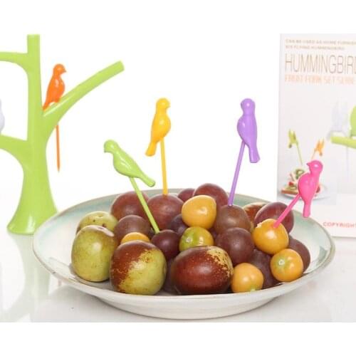 Creative Birdie Fruit Fork Birds On The Tree Dessert Cake Dinnerware Party Cocktail Stylish Home Decoration Quicksand A70
