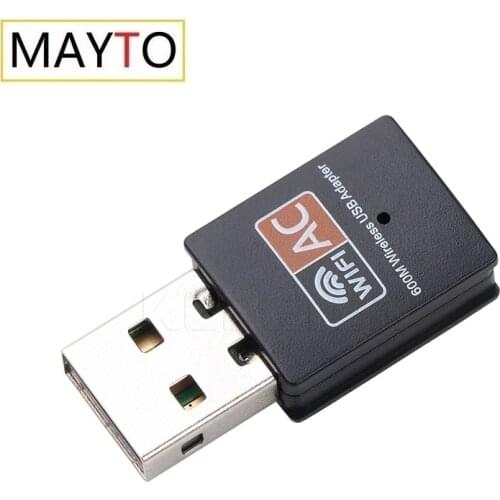 MAYTO USB Wifi Adapter 600Mbps Wireless Network Card Ethernet Antena Wifi Receiver USB LAN AC Dual Band 2.4G 5GHz for PC Dongle