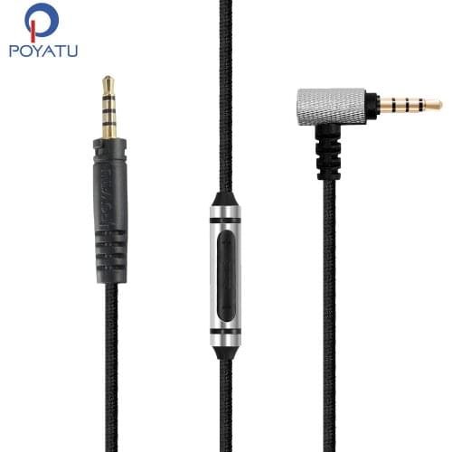 POYATU Upgrade Cable For Sennheiser Momentum 2.0 HD1 Headphones Replacement Cord With Mic Volume Control Remote For iPhone