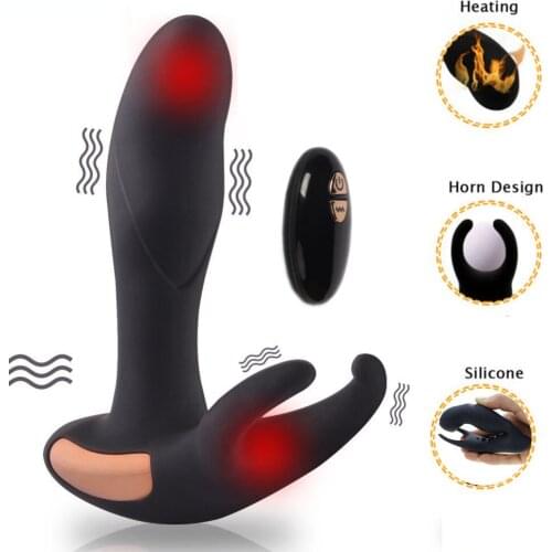 Remote Controlled Vibrating anal Prostate Massager Vibrator heating 7 Speeds G Spot Vibrator Waterproof sex toys for man woman