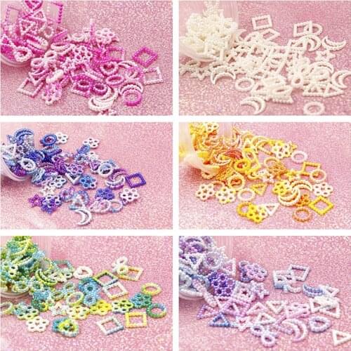 1Pack ABS Pearl Mold Fillings Colorful Hearts Moon Flowers Beads Filler For Diy Epoxy Resin Mold Filling Tools Accessories