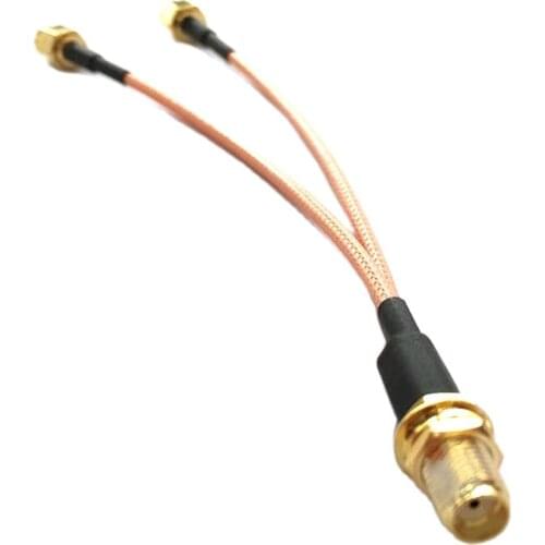 10pcs SMA female nut to 2X SMA male plug Y type Splitter Combiner Pigtail cable RG316 15CM 6" for wifi router wholesale price