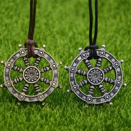 10Pcs Wheel Of Life Samsara Buddhist Jewelry Dharma Amulet Talisman Buddha Pendant Indian Necklace Wholesale