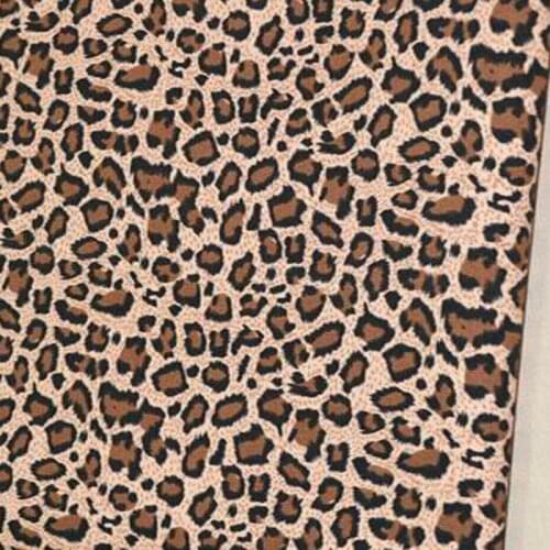 100% Cotton viaPhil Brand Sexy Deep Brown Leopard Printed Cotton Canvas Fabric Animal Fabric Patchwork Cloth Dress Home Decor