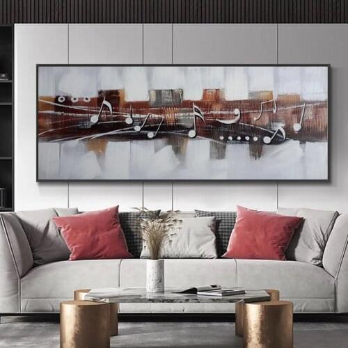 100% Hand Painted Oil Painting Abstract Musical Notes On Canvas Modern Wall Art Painting Without Frame For Living Room Decor