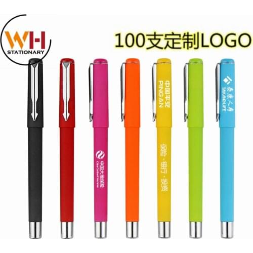 100pcs/lot, , Custom advertising pen LOGO custom printing color spray metal pen clip pen pen gift
