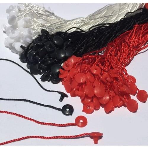1000pcs/lot Snap Lock Plastic Round Buckle Tag Cords Clothes Seal Tag Strings Hang Rope For DIY Garment Accessories