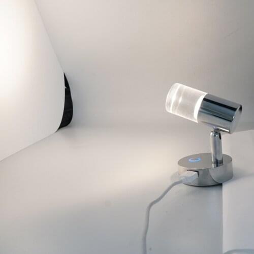 12V 24V 3W LED Bedside Reading Light Headboard Touch Switch with USB Port