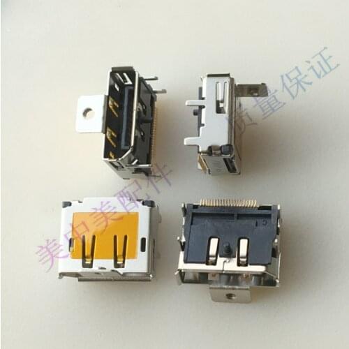 3pcs) DisplayPort socket connector with fixing hole DP female socket 20p Gold Pin
