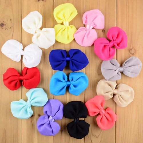 30pcs/lot 10cm hair chiffon bow for kid headband DIY Hair Bows Flower Without Clips Girls Hair Accessories