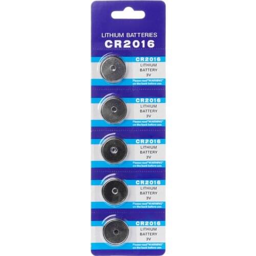 5PCS Button Battery CR2016 3V Lithium Cell Coin Batteries LM2016 BR2016 DL2016 Watch Electronic Promotion Toy Remote