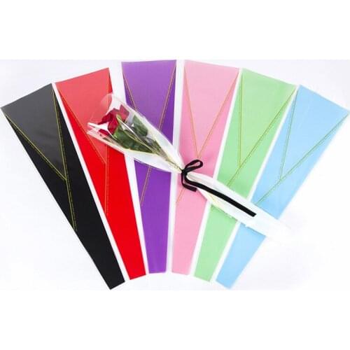 50pcs Plastic Bag Floral Packaging Materials Accessory Transparency Bag Rose Single Flower Bag Bouquet Wrapping Paper