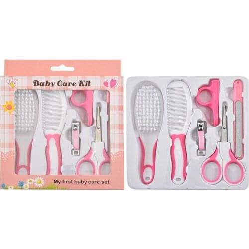 6 Pcs Newborn Baby Nail Hair Daily Care Kit Infant Kids Grooming Brush Comb and Manicure Home Set
