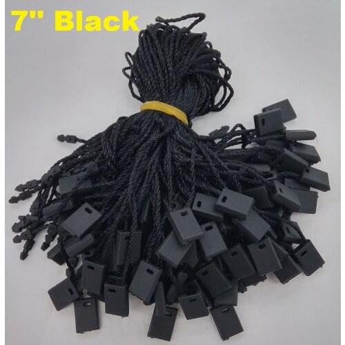 7 inches 100 Pieces Black Hang Tag Cord For Garment Hang Tag 18cm Garment Tag String Black