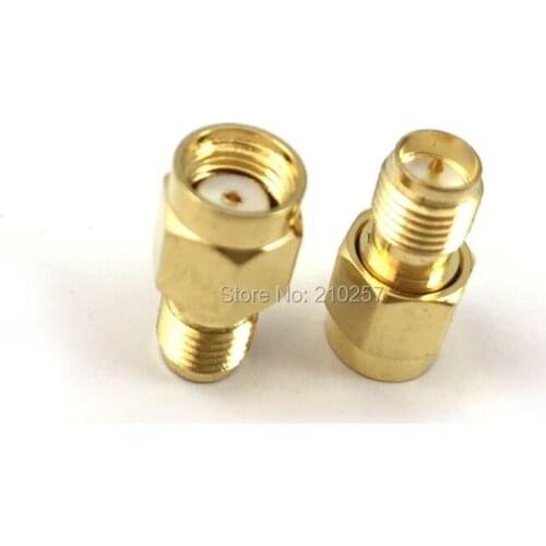Free Shipping 100pcs RF Sma Connector RP Sma Male to RP Sma Female Gold Adaptor