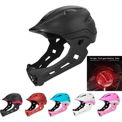 Kids Cycling Helmet with Taillight Full Face Detachable Children Helmet MTB Downhill Bike Helmet Sports Safety Capacete Ciclismo