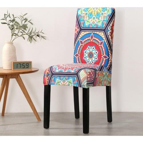 Boho Style Printed Stretch Slipcover Chair Cover for Dining Room Anti-dust for Chair Banquet Chair Elastic Chair Covers Spandex