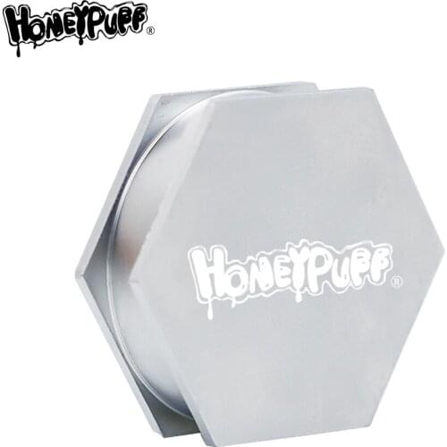 HONEYPUFF Zinc Alloy Smoking Tobacco Herb Grinders With Hexagon Design 2 Piece Mini Metal Smoking Grinder Pocket Size