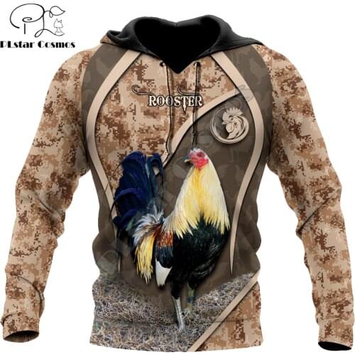 Farm Rooster Pattern 3D All Over Printed Autumn Men Hoodies Unisex Casual Pullover Zip Hoodie Streetwear sudadera hombre DW0580