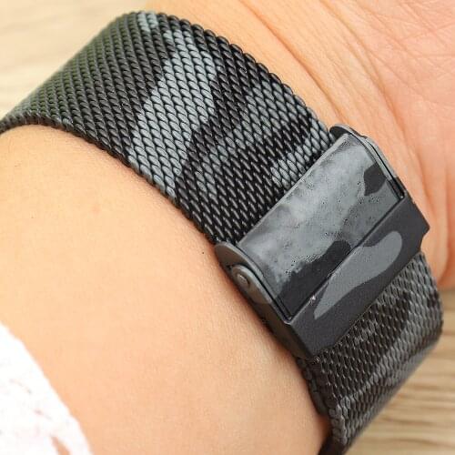 Camouflage For Huawei GT/GT2 Watch Band 46mm/42mm Milanese Stainless Steel Band Bracelet Universal 20/22 mm Replacement Strap
