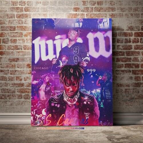 Juice Wrld Purple Rapper Aesthetic Canvas Painting Home Decor Wall Art Pictures Bedroom Living Room Decoration Prints Poster