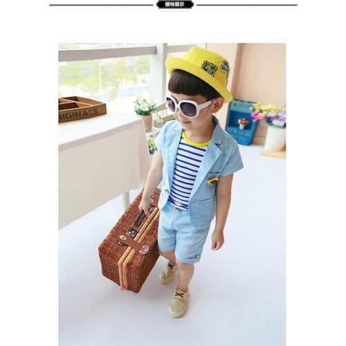 Korean Baby BoyClothing Sets Children Bow T-shirts Glasses Cartoon+ Pants + coat Kids Cotton 3 Pcs Suit