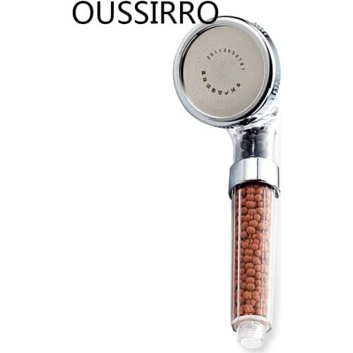 ABS Plastic Round Handheld Water Saving Shower Head Bath Shower Nozzle Sprinkler Sprayer Filter Transparent Bathroom Accessories