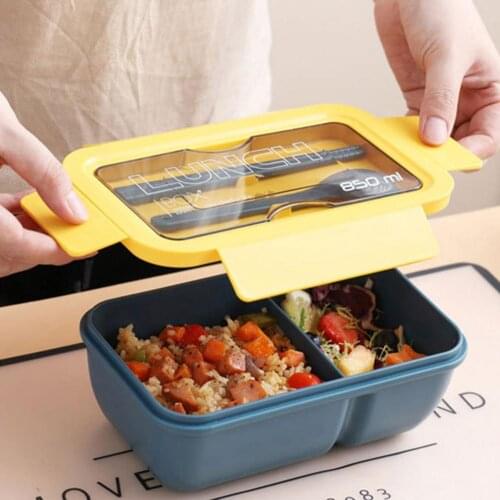 850ML Bento Lunch Box With Chopsticks And Spoon Leakproof Shockproof Microwave Safe BPA-Free Lunch Container For Students Adults