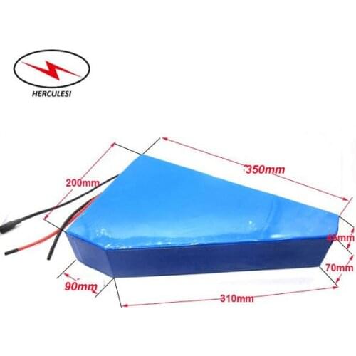 High capacity triangle 52V 35Ah battery pack for 48V 1500W 1600W e bike accu lithium ion battery 48v by 14S10P 35E cells